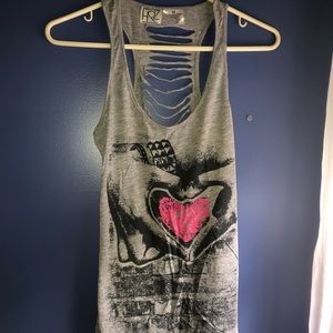Grey Punk Graphic Tank